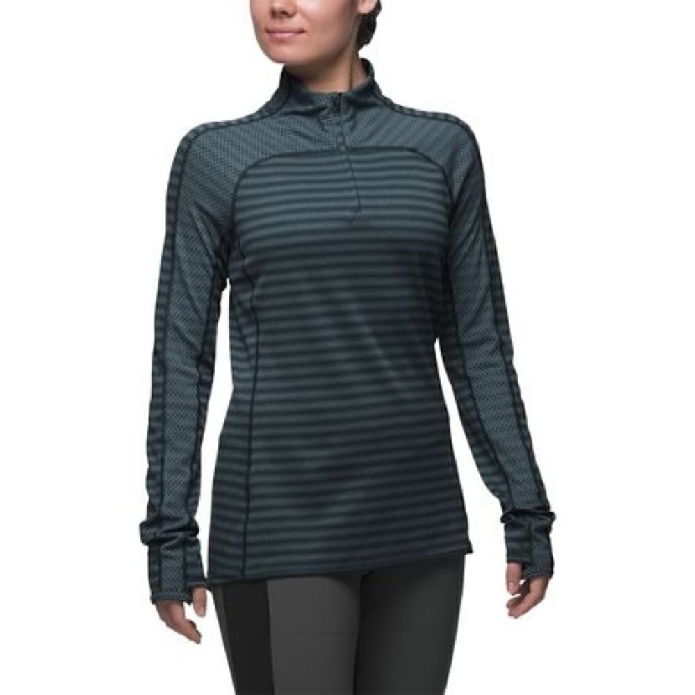 The North Face Duomix Blue‎ Gray Stripe Quarter Zip Athletic Jacket S
